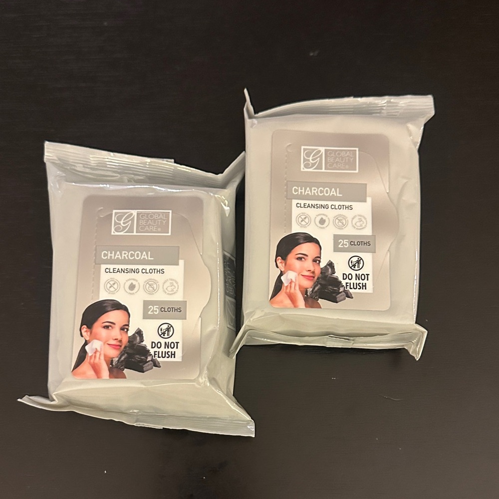 2 Global Beauty Care Charcoal Cleansing Cloths